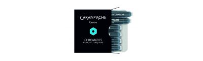 Caran D'Ache Doos met 6 inktpatronen vulpen CHROMATICS Hypnotic Turquoise